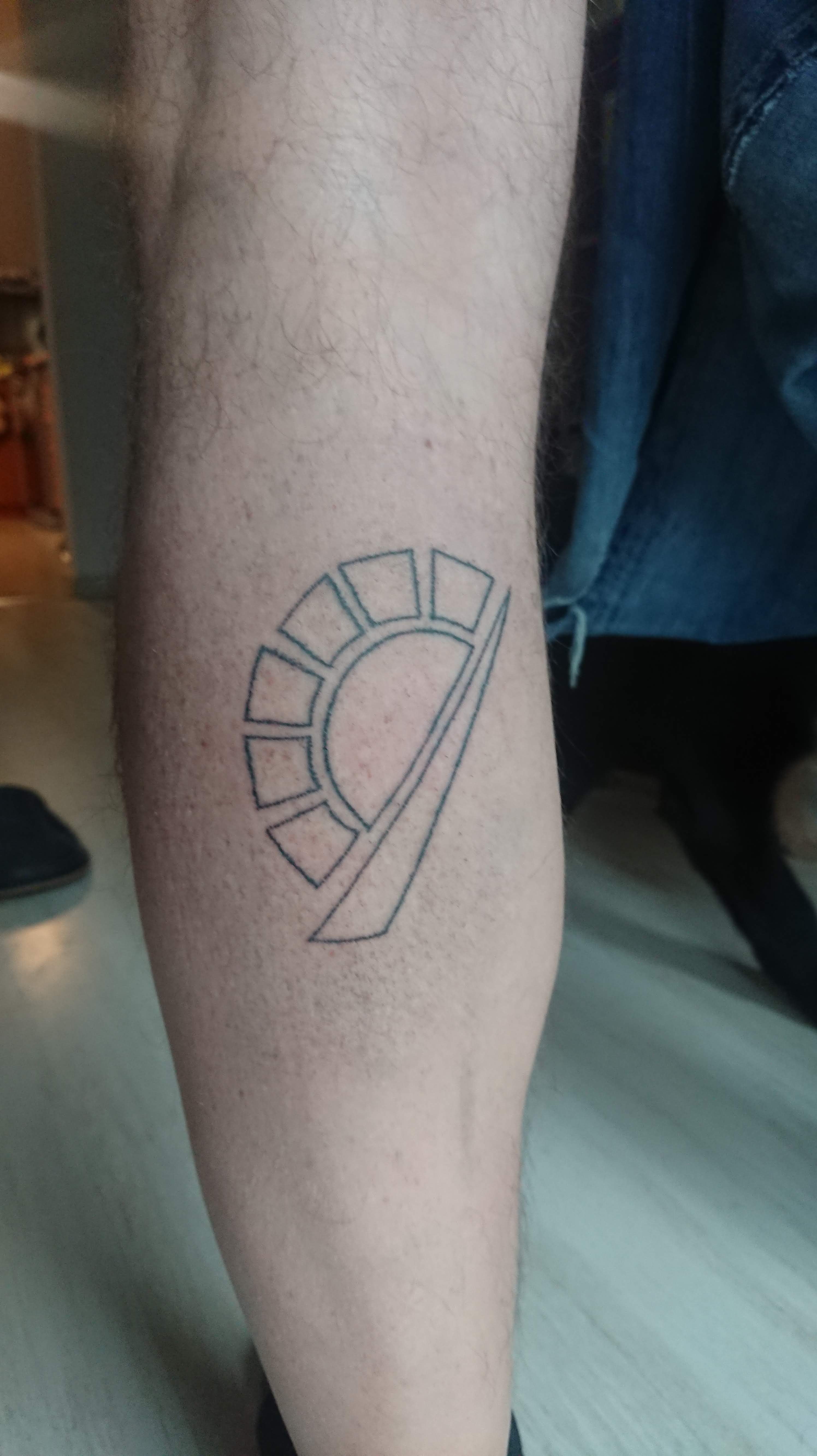 Tony Stark Arc Reactor designed by me Tattooed on by Jace at Pergatory in  Kansas City MO  rtattoos